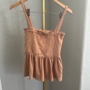 Smocked peplum tank light peachy light color